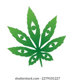 Cannabis Marijuana. Vektorgrafik. Unkrautsymbol aus dem Leaf. Für die Dekoration, eine schöne Kunst. Medical Marihuana