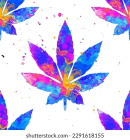 Cannabis Marijuana. Vektorgrafik. Unkrautsymbol aus dem Leaf. Für die Dekoration, eine schöne Kunst. Medical Marihuana