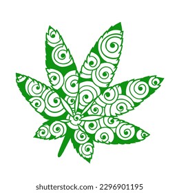 Cannabis Marijuana. Vector illustration. Leaf weed icon sign. For decoration, a beautiful art. Medical marijuana