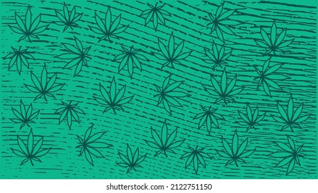 Cannabis Marijuana Weed Kush Leaf Abstract Pattern Background