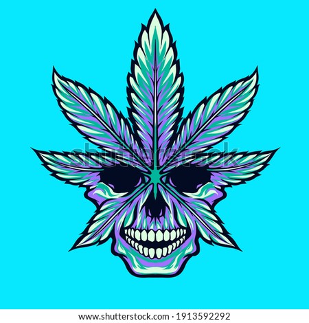 cannabis marijuana weed skull vector