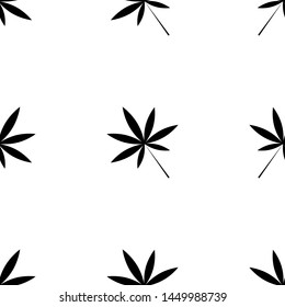 Cannabis medical seamless pattern. Vector leaf isolated on white background