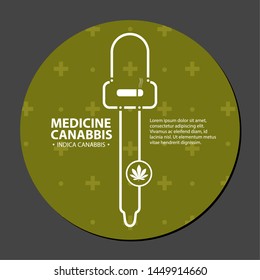 Cannabis medicine campaign button iwth text - Vector