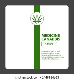 Cannabis medicine poster with text - Vector image