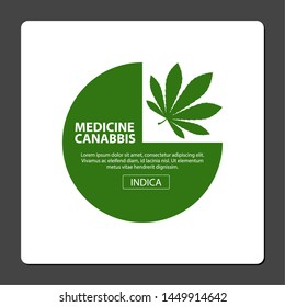 Cannabis medicine poster with text - Vector image