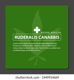 Cannabis medicine poster with text - Vector image