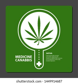 Cannabis medicine poster with text - Vector image