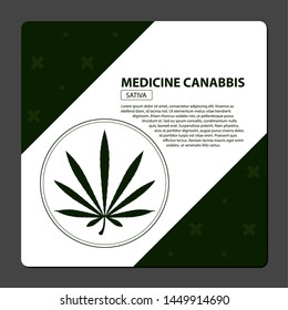 Cannabis medicine poster with text - Vector image