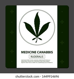 Cannabis medicine poster with text - Vector image