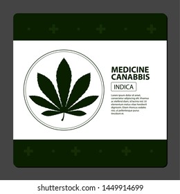 Cannabis medicine poster with text - Vector image