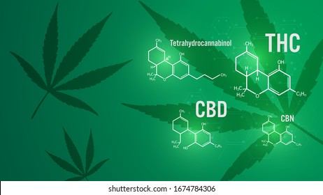 Cannabis Molecular Structure Medical Concept Background Eps 10 Vector