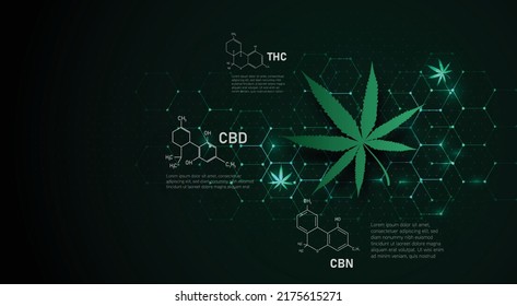 Cannabis Molecular Structure Medical Concept Background