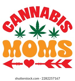Cannabis Moms T-Shirt Design, Vektordatei