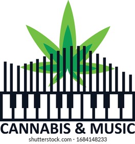 Cannabis und Vektorillustration-Design für Musik-Logos