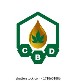 Vector del concepto de aceite de cannabis o aceite CBD