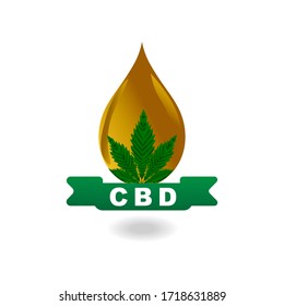Cannabis-Öl- oder CBD-Ölkonzept, Vektorgrafik