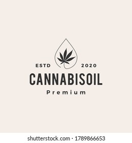 cannabis oil hipster vintage logo vector icon illustration