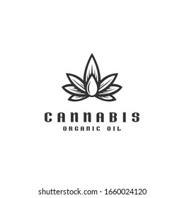 Cannabis oil logo template. Vector illustration