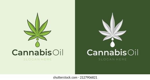 Cannabis oil logo with two different color options
