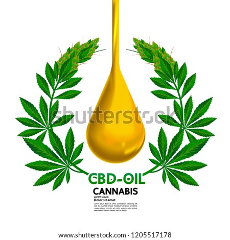 Cannabis oil vector illustration.