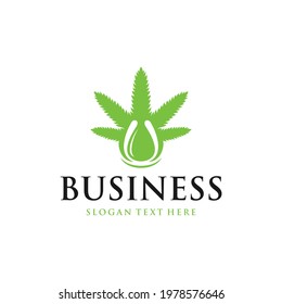 Cannabis Oil Vector Logo Design