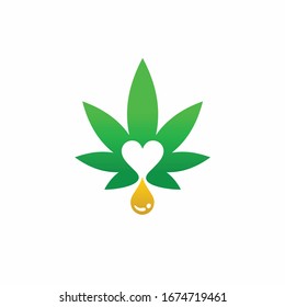 Cannabis Oil vector and love elements