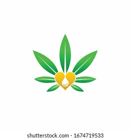 Elementos del vector del aceite de cannabis y del amor