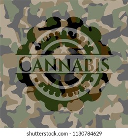 Cannabis on camouflaged pattern