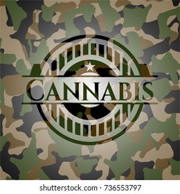 Cannabis on camouflaged texture