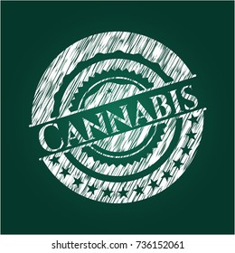 Cannabis on chalkboard