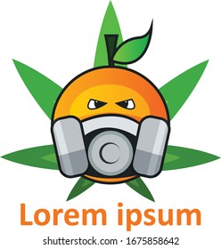 Cannabis Orange Logo Vector Design