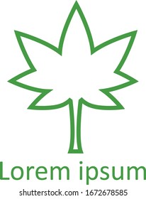 Cannabis Outline Logo Vector Design