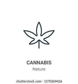Cannabis outline vector icon. Thin line black cannabis icon, flat vector simple element illustration from editable nature concept isolated on white background