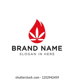 cannabis overlapping flame logo icon template design download.