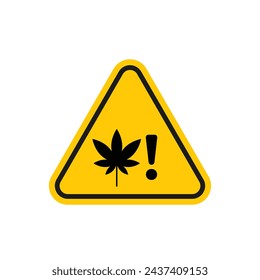 Cannabis Packaging Warning Sign Vector Line Icon illustration.