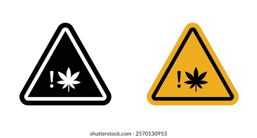 Cannabis packaging warning sign vectors in flat syle