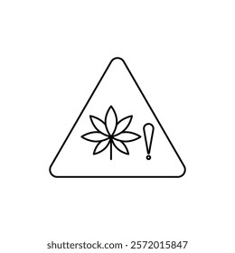 Cannabis packaging warning sign in yellow color