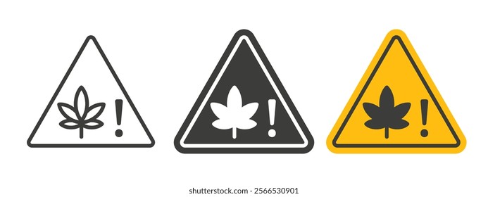 Cannabis packaging warning signs collection for website design, app, UI design.