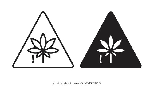 Cannabis packaging warning signs set vector graphics designs