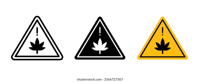 Cannabis packaging warning signs vector collection pack