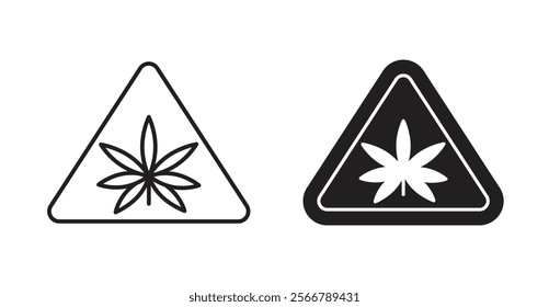 Cannabis packaging warning signs vector illustration pack