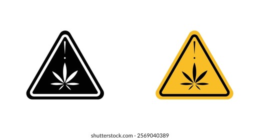 Cannabis packaging warning signs vector graphic pack