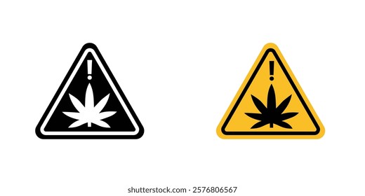 Cannabis packaging warning signs vector pack for web designs