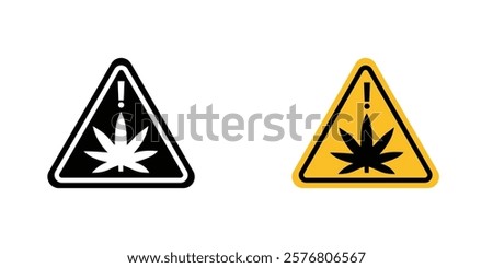 Cannabis packaging warning signs vector pack for web designs