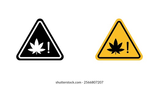 Cannabis packaging warning signssign vector pack for apps and web UI designs