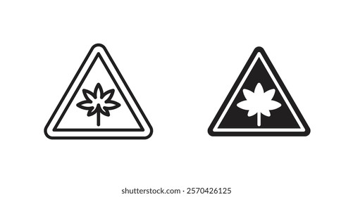 Cannabis packaging warning vectors web signs set