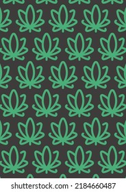 Cannabis pattern background for graphic design.A-size vertical.
