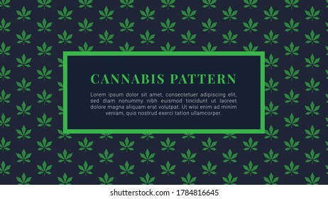 Patrón de cannabis con hojas de cannabis verdes. Estilo Doodle. Ilustración del vector
