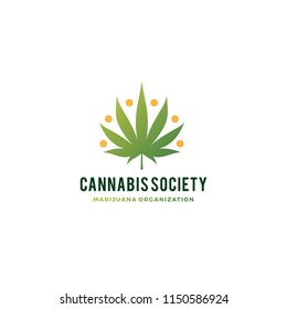 cannabis people society logo vector hemp leaf