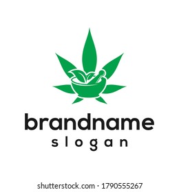cannabis pharmacy logo design vector